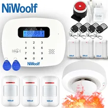 RFID приложение GSM домашняя охранная сигнализация Поддержка Английский Русский Испанский Французский Итальянский 433 м беспроводной проводной детектор сигнал датчика