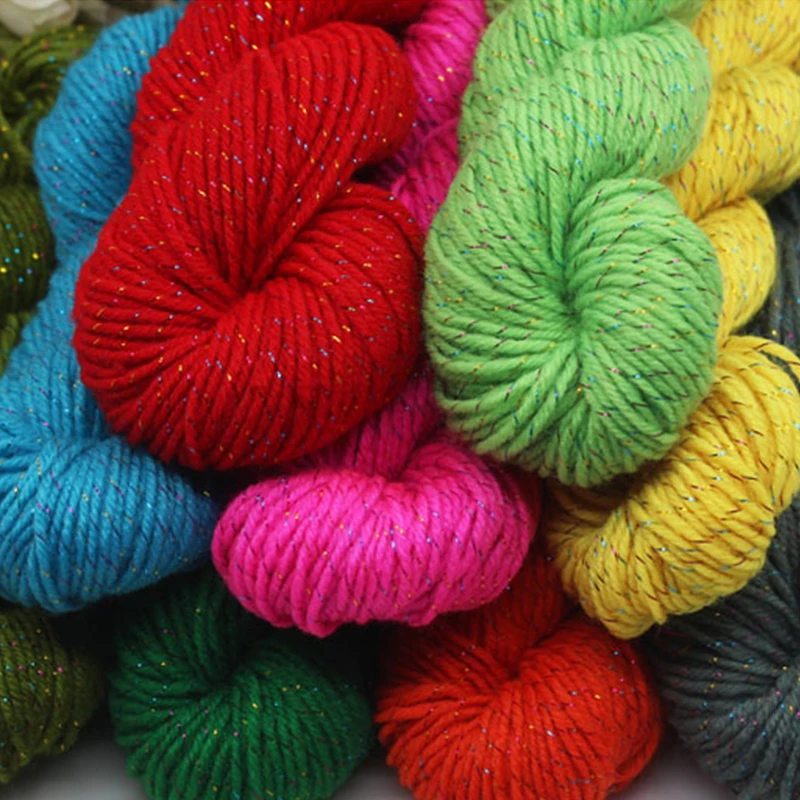 

Hand Knitting Acrylic Fiber Yarn Colorful Hand Knitted Crochet Yarn Wool DIY Shose Scarf Knitted Thread Yarn