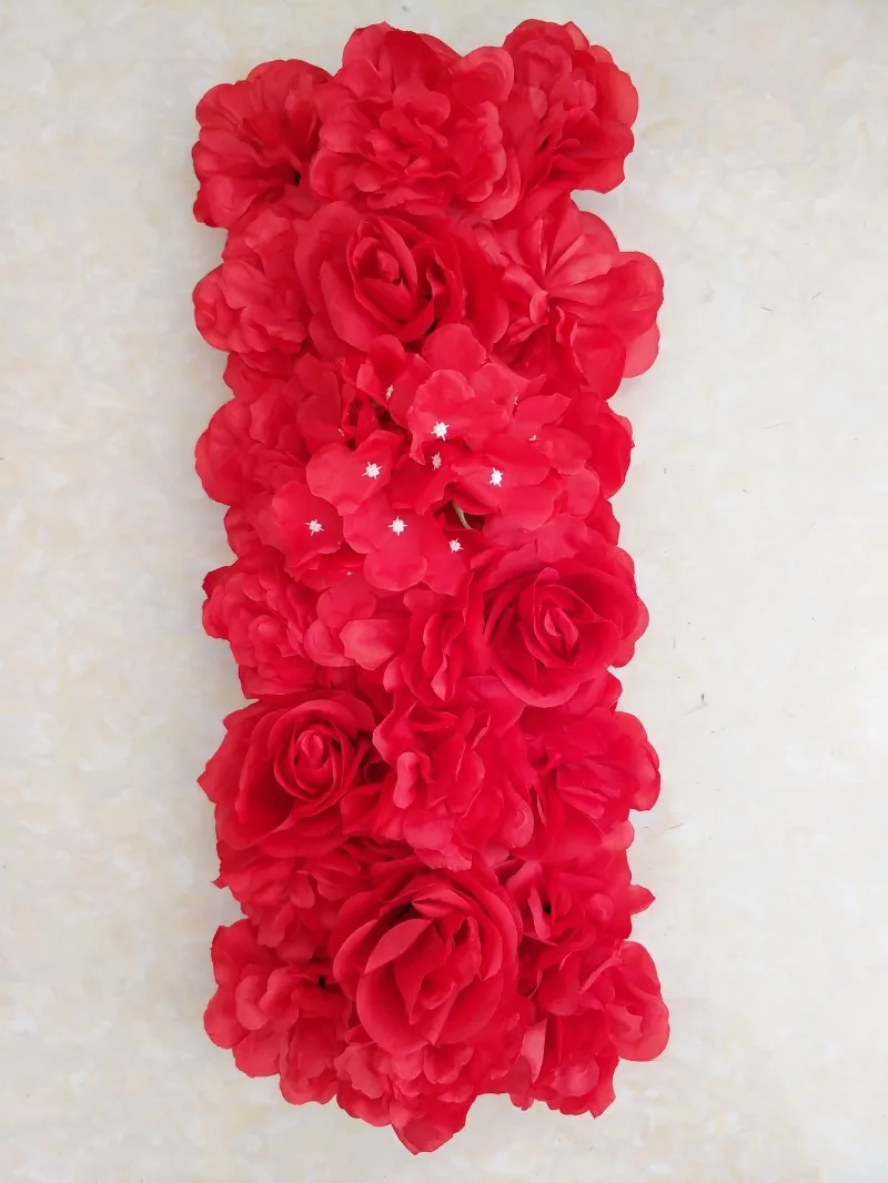 Новое поступление искусственная Роза Гортензия Цветочные ряды Свадебные украшения Арка осевые реквизит 18 цветов - Цвет: red