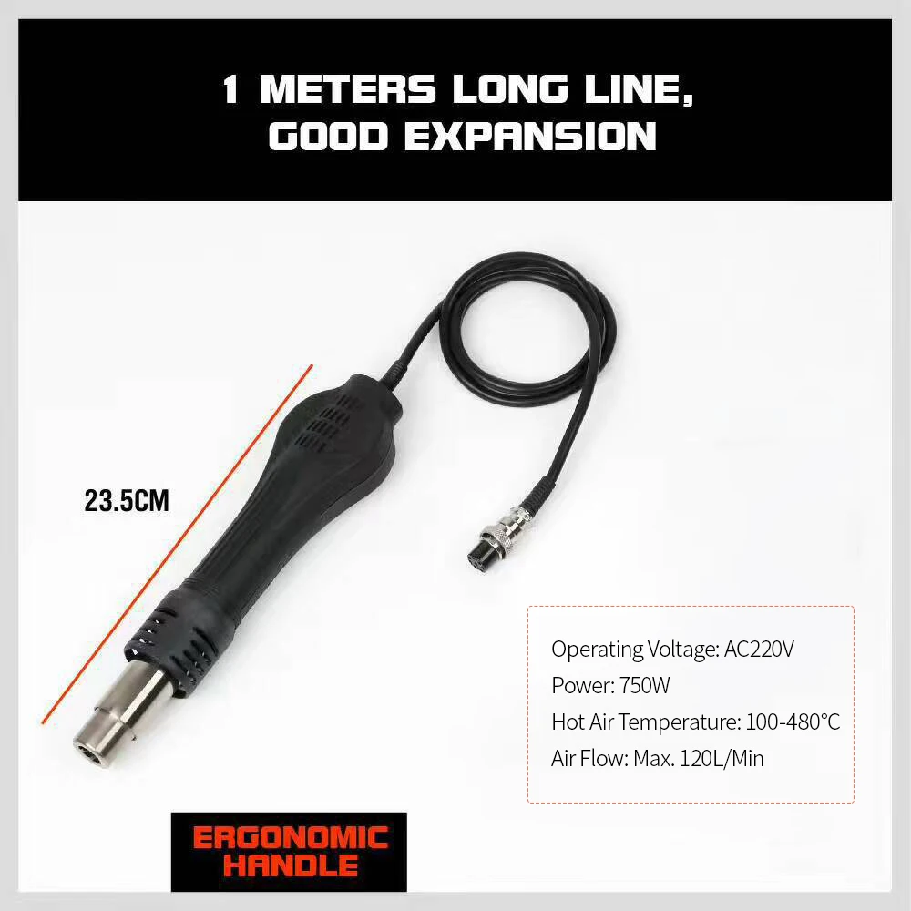 Hot Air Soldering Station Hot Air Gun Handle Hot Air Desoldering Gun Rework Solder Station Desoldering Tool