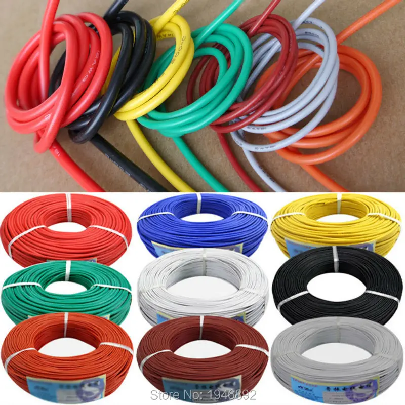 

17 AWG Flexible Silicone Wire RC Cable 17AWG 210/0.08TS Outer Diameter 2.7mm Tinned Copper Wire With 6 Colors to Select