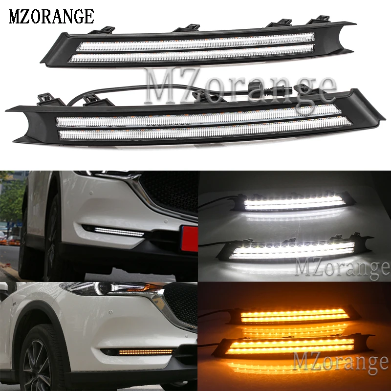 

MZORANGE For Mazda CX-5 CX5 2017 2018 Flowing Turn Signal Relay Waterproof Car DRL LED Daytime Running Light Fog Lamp Decoration