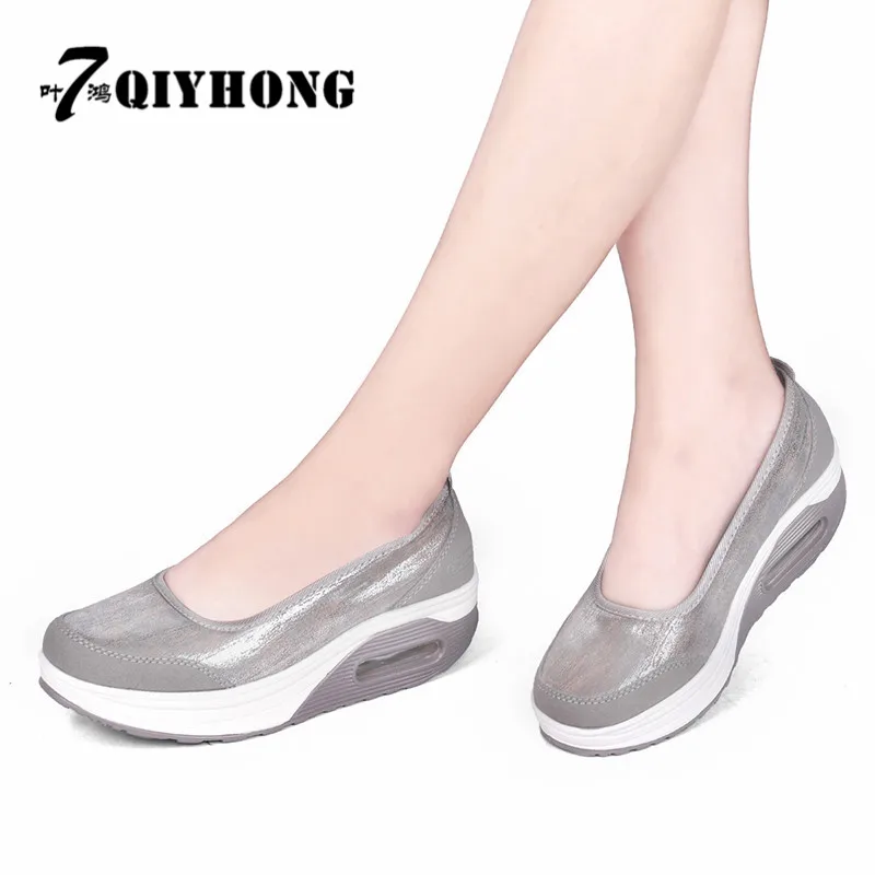 QIYHONG/Женская обувь на плоской платформе; женские мокасины; zapatos mujer; женские слипоны на платформе; женская обувь; повседневные Мокасины на плоской подошве