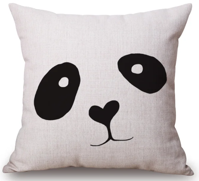 Мультяшные Mr Bear и Panda шеи наволочки для подушек льняные подушки для кровати крышка диванная подушка для дома украшение подарок - Цвет: Коричневый