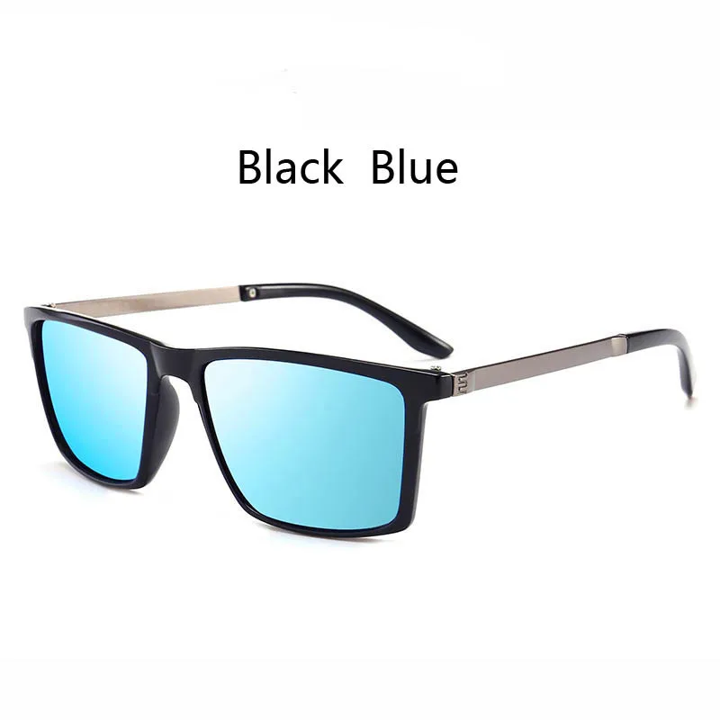 Поляризационные солнцезащитные очки Plinth, мужские, люксовый бренд, винтажные, квадратные, мужские солнцезащитные очки, мужские, Ретро стиль, полиция, поляризационные очки, Ray Bann - Цвет линз: Black Blue