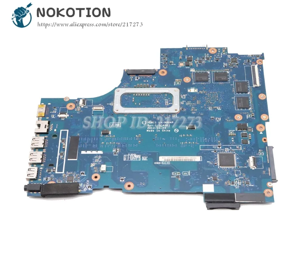 NOKOTION материнская плата для ноутбука Dell Inspiron 17R 5737 Материнская плата ноутбука SR16Z I7-4500U Процессор R9 M200X графика VBW11 LA-9984P CN-0DYFMW 0 dyfmw