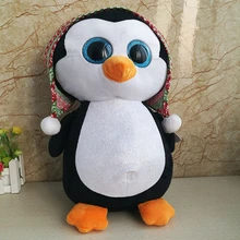 Super Large Dolls Ty Big Eyes Plush Toy Cute Christmas Penguin Doll Snowball Penguins Pillow Gifts Girls 40cm