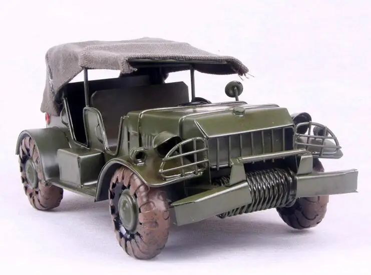 1pcs 10inch hand made metal Army Cross Country truck jeep model for desk deck