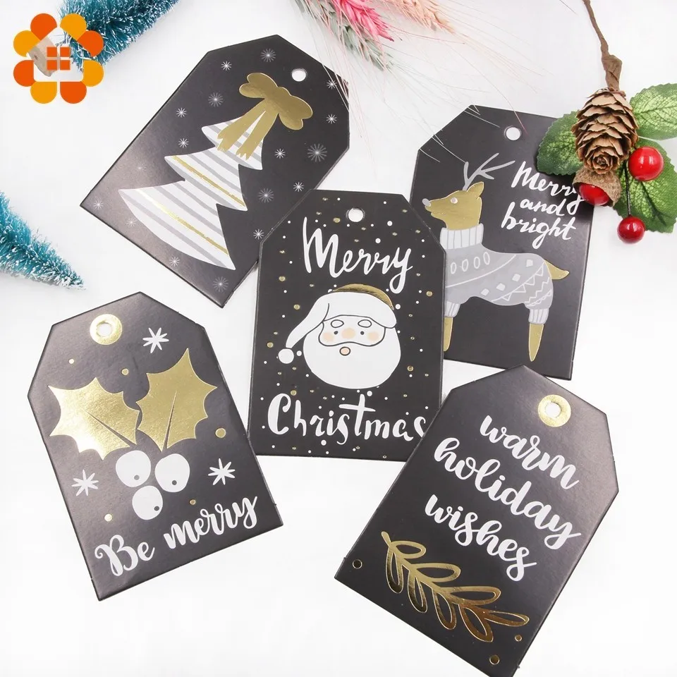

18PCS/lot Beautiful Cute Christmas Theme Tags Gift Candy Packing Bag Box Decorations Tag DIY Paper Crafts Party Supplies