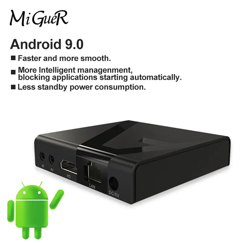 Android tv BOX A968 Android 9,0 Amlogic S905W медиаплеер 2 Гб 16 Гб четырехъядерный wifi 4 к H.265 видео HD DTS 100 м смарт-приставка