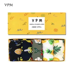 VPM женское платье носки смешной цветок фрукты Симпатичные японская новинка носки хараюку для девочек Подарочная коробка (5 пар/лот)