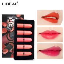 LIDEAL Профессиональный сексуальный увлажняющий крем матовые наборы помад 5 шт./лот натуральный Водонепроницаемый бархат Обнаженная Губная помада Косметика
