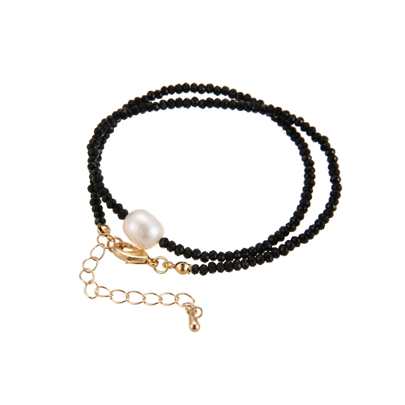 YMYW, модное черное темпераментное Кристальное ожерелье из натурального жемчуга, ручная работа, эффектное ожерелье для женщин, вечерние ожерелья, мода