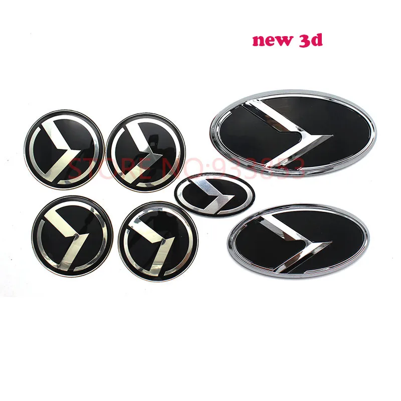 7pcs/set black K logo for KIA OPTIMA K5 /car Wheel Centre Cap Emblem