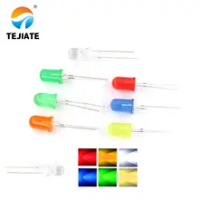 7 цветов 100 шт. F5 5 мм светодиодный диодный светильник Ассорти комплект красный зеленый желтый синий белый смешанный цвет светильник светодиодный DIY Kit