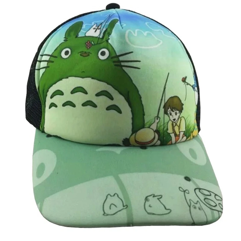 Totoro-3 Аниме отбеливатель бейсболка сетчатая шапка Размер Регулируемый Молодежный летний солнцезащитный щит шляпа - Цвет: Totoro-3