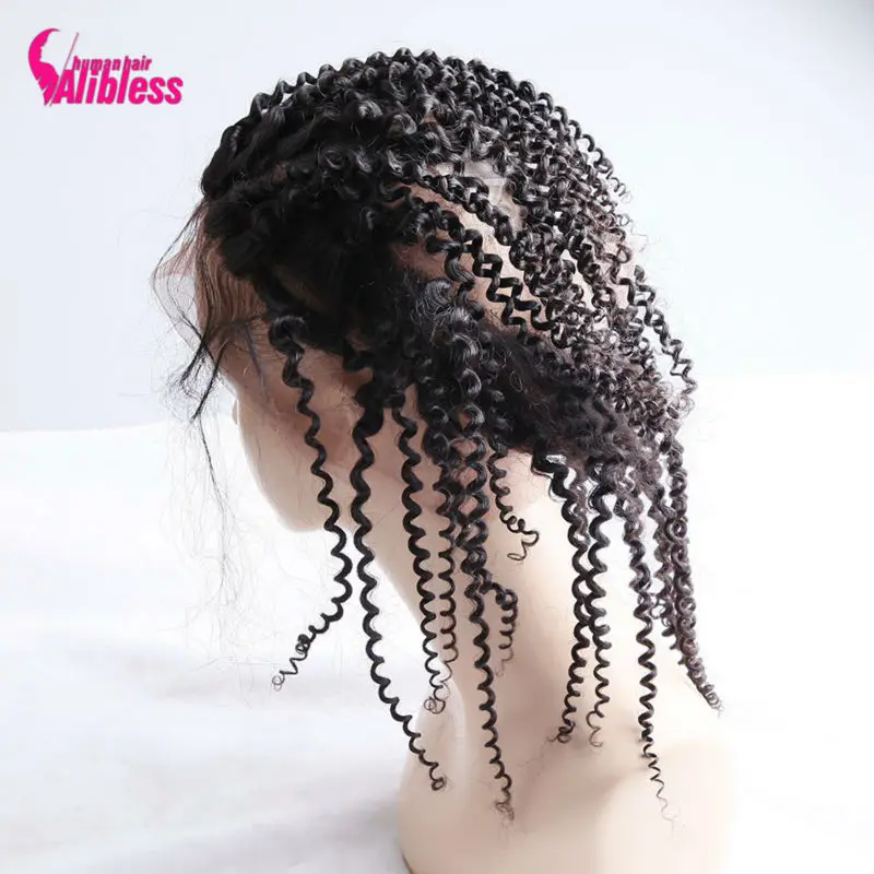 

Pre Plucked 360 Lace Frontal Curly Weave Human Hair Closure Peruvian Virgin Hair Afro Kinky Curly Hair 360 Lace Frontal Closure