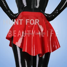 Латекс мини-юбка Стиль рюшами Мини Короткие складки