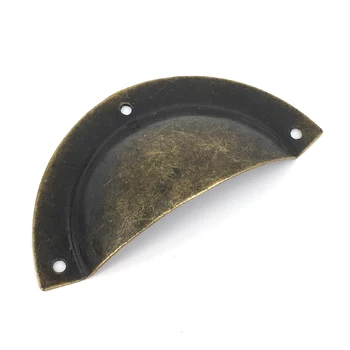 

Antique Brass Iron Cup Furniture Handle Bronze Metal Chest Cabinet Knob Dresser Drawer Cupboard door Shell Pull 88mmx45mm