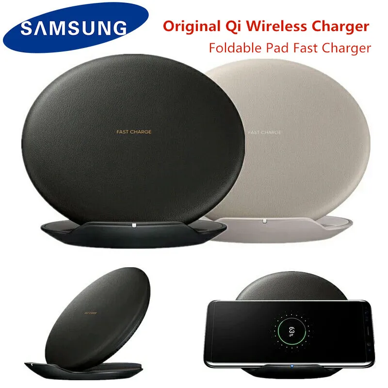 

Original QI Samsung Wireless Charger Fold Fast Charge Dock For Galaxy s6 s7 Edge s8 s9 s10 xiaomi mi 9 mi9 iphone x xr xs