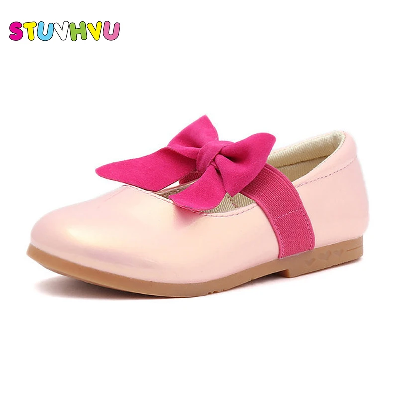 Girls white school shoes spring autumn leather shoes for children princess high heels casual students kids baby pink dress shoes