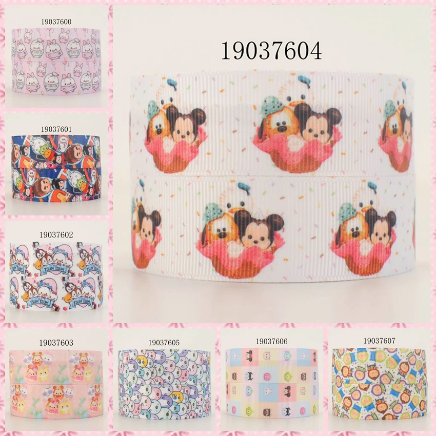 

New 50 yards cute cartoon pattern ribbon printed grosgrain ribbon 19037600