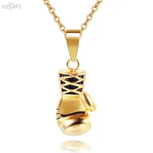 Fashion Lovely Boxing Glove Pendant Necklace Boxing match Jewelry Stainless Steel Necklaces for Men Boys Christmas