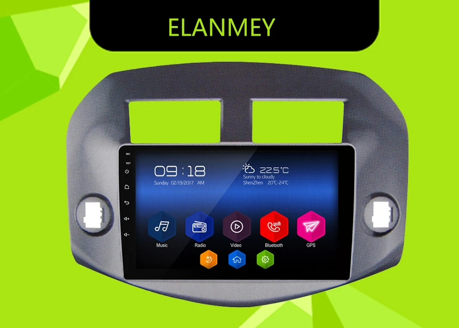 Clearance Elanmey GPS 8Core Bluetooth stereo android 8.1.0 car multimedia player for toyota rav4 rav-4 2009 head unit navi radio device 0
