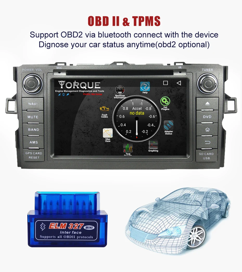 Top KANOR 4+32G Octa Core Android 9.0 2din car radio For Toyota Auris With GPS Navigation DVD Bluetooth SWC Audio Car Multimedia 9