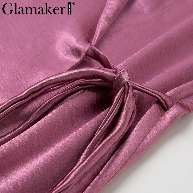 Женский сатиновый комбинезон Glamaker повседневный золотого цвета с треугольным