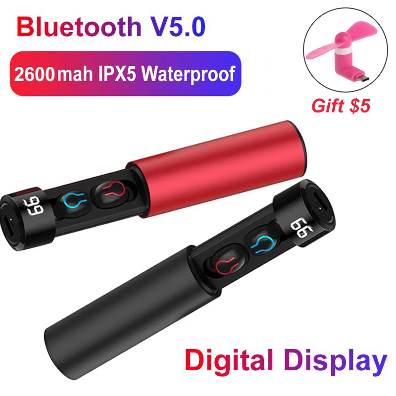 

HBQ Q67 Q32 Bluetooth 5.0 mini Wireless Earphones TWS Sport Headphones Handsfree Headset 3D Stereo Earbuds Earphone Case 2600mah
