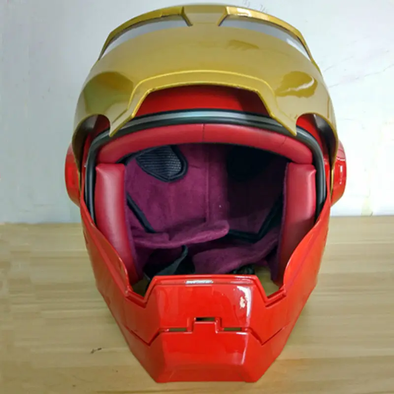 Masei красный и золотой Мужской Женский шлем IRONMAN железный человек мотоциклетный шлем полушлем открытый шлем ABS шлем для мотокросса