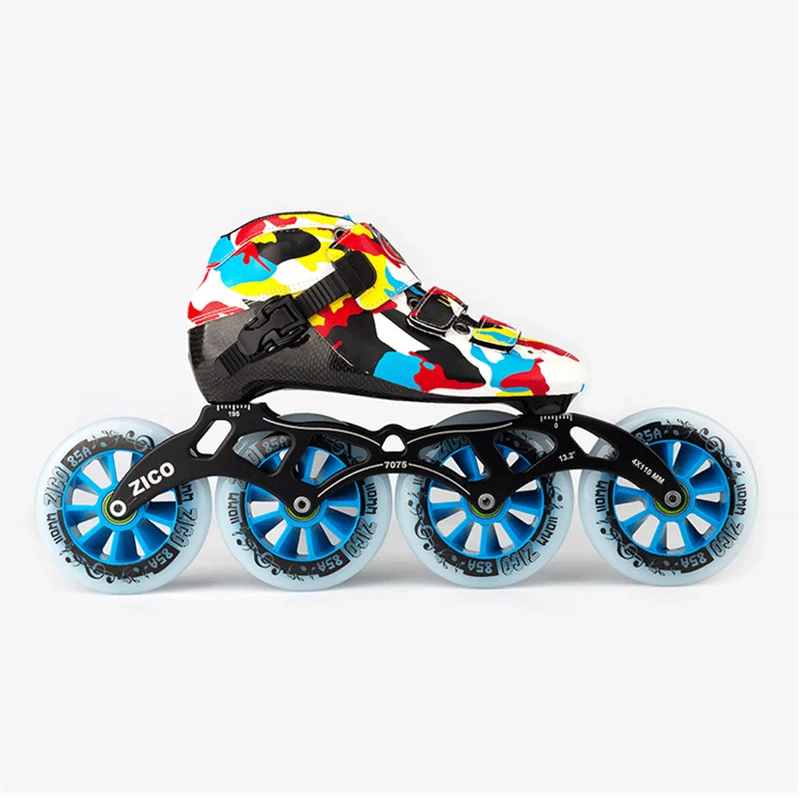 تستحق الشراء! قسط 6-طبقات ألياف الكربون العلوي التمهيد سرعة التزلج الأحذية المهنية مضمنة سرعة المنافسة سباق الزلاجات