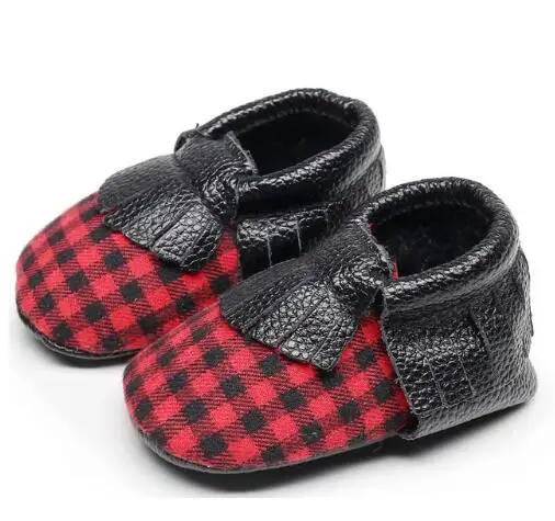 Recién Nacido Infantil franja bebé aduanas a cuadros búfalo cuero genuino mocasines primeros caminantes Soft sole botas Recién Nacido Infantil franja bebé aduanas a cuadros búfalo cuero genuino mocasines primeros caminantes Soft sole botas