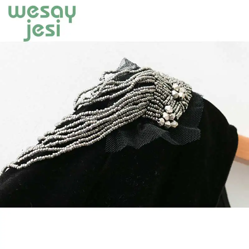 Women Bodysuits Beading Elegant Jumpsuit Black Velvet Bodysuit 2019 new Long Sleeve Ladies Bodysuits Women Bodysuits Beading Elegant Jumpsuit Black Velvet Bodysuit 2019 new Long Sleeve Ladies Bodysuits