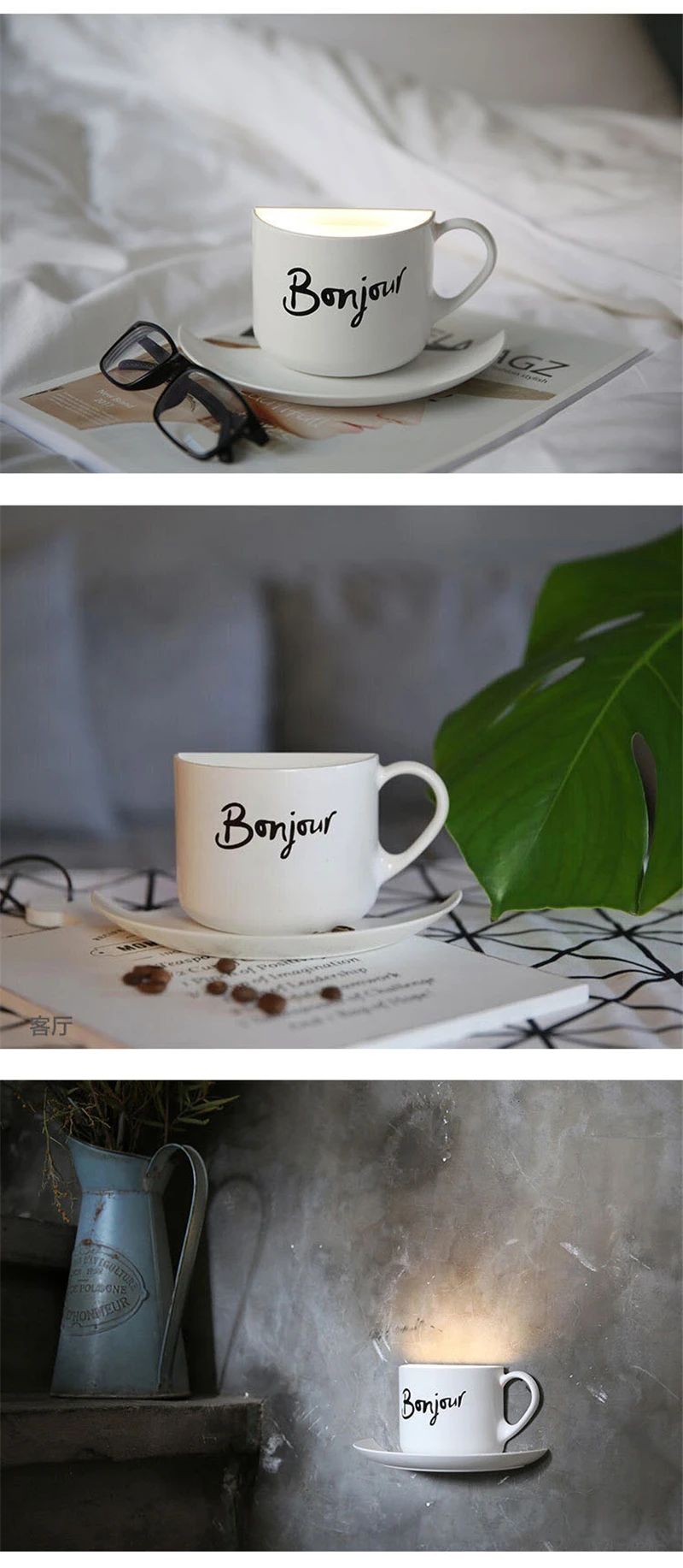 Copo de Café da Novidade Sensor de Luz da Noite Sala de Carga Usb para as Crianças Fumat Faça Você Mesmo Copo Voz Levou Lâmpada Home Deco Amigo Noite Luzes 6 night light