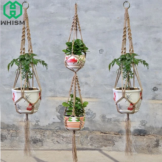 Hanging Flower Basket Hooks Home Interior Design Whism Vintage Macrame Plants Hanger Basket Hook Hanging Flower