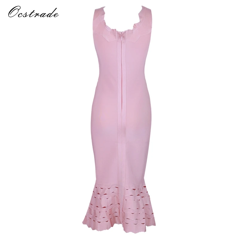 Ocstrade Vestido, Бандажное платье Rosa, новинка, Новое поступление, высокое качество, для женщин, элегантное, волнистое, с открытыми плечами, Бандажное платье из вискозы