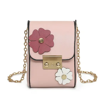 

Free Shipping Small Floral Flap Bags Mobile Phone Bag High Quality Multi-Color Small Handbags Women Fashion Shoulder Bag WUZB001