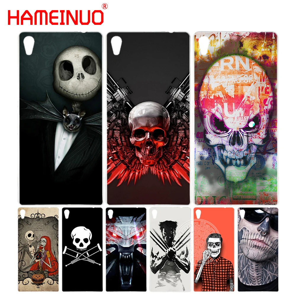 

HAMEINUO Skull Doodle Cover phone Case for sony xperia C6 XA1 XA ULTRA XP L1 X compact XR/XZ/XZS PREMIUM