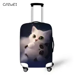 3D милый кот случае охватывает путешествия Чемодан Защитная крышка от 18 до 30 дюймов сумка для хранения Чемодан обложки для тележка чемодан