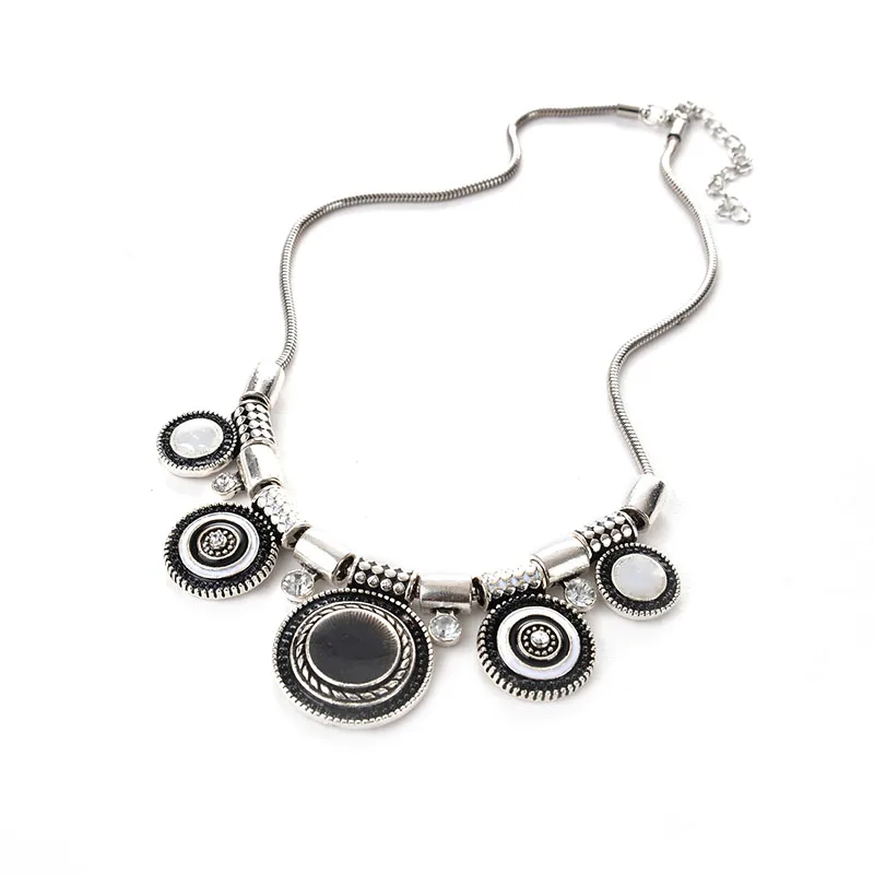 Новая мода 1 шт./пакет этнический стиль Шарм кулон ожерелье красочный ожерелье для женщин ювелирные изделия подарки - Окраска металла: Black