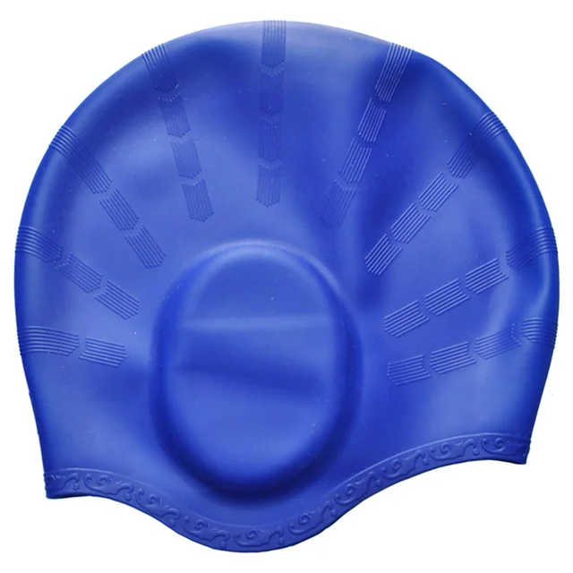 Silicone Ear Protective Swimming Cap Waterproof Long Hair Large Head