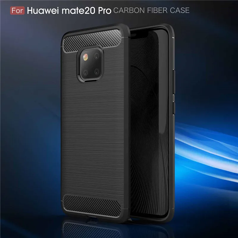 For Huawei Mate 20 30 Pro Fundas Case Shockproof TPU Silicone Carbon Fibre Skin Cover Nova 5T 6 6SE Honor V30 Coque |