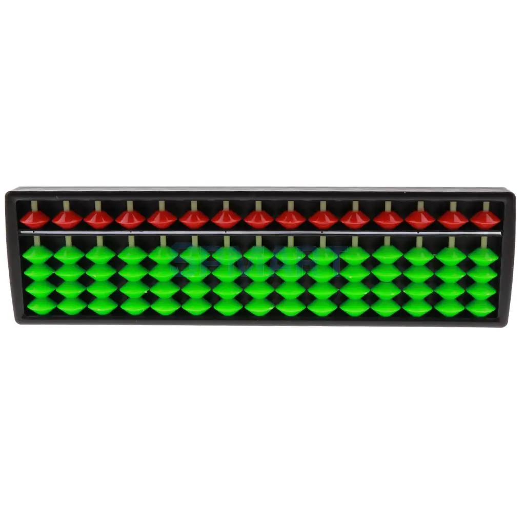 15 Rods Red & Green Beads Abacus Arithmetic Number Counting Tool Maths Learning Aid Toy
