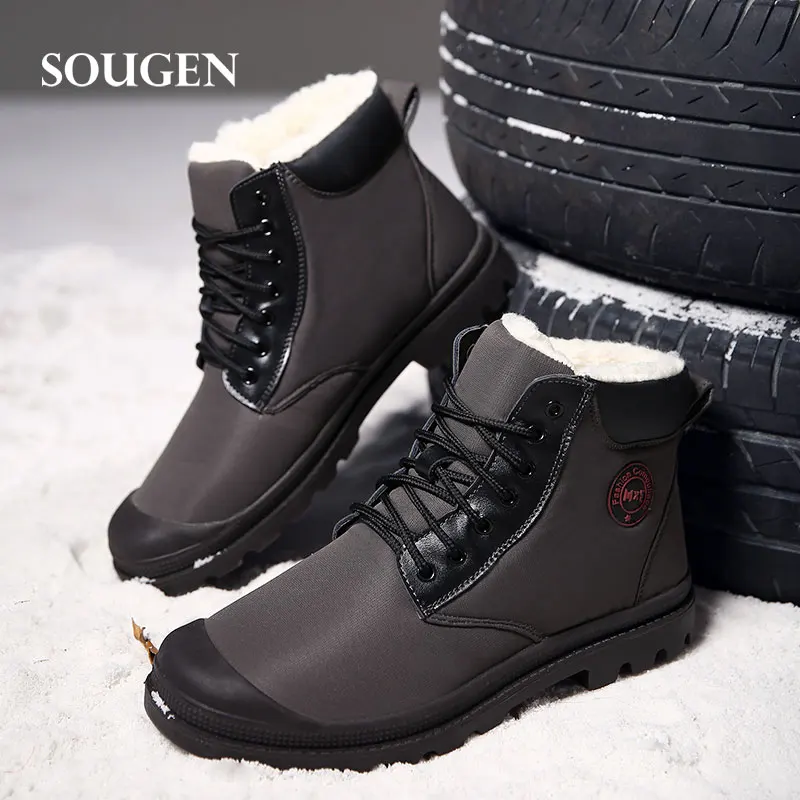 

Winter Snow Boots for Men Bot Waterproof Platform Male Shoes Adult with Fur Krasovki Ons Men Work Shoe Large Big Size 39-45 Plus