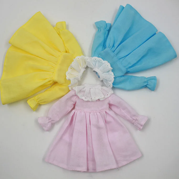 

For 1/6 Blyth Dress With Collar Long Sheeves 3 Colors