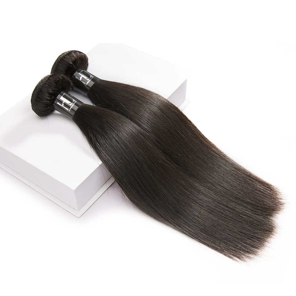HJ WEAVE BEAUTY 4 Bundles/lot Human Hair Bundles Brazilian Hair Weave Bundles Straight 7A Natural Color Remy