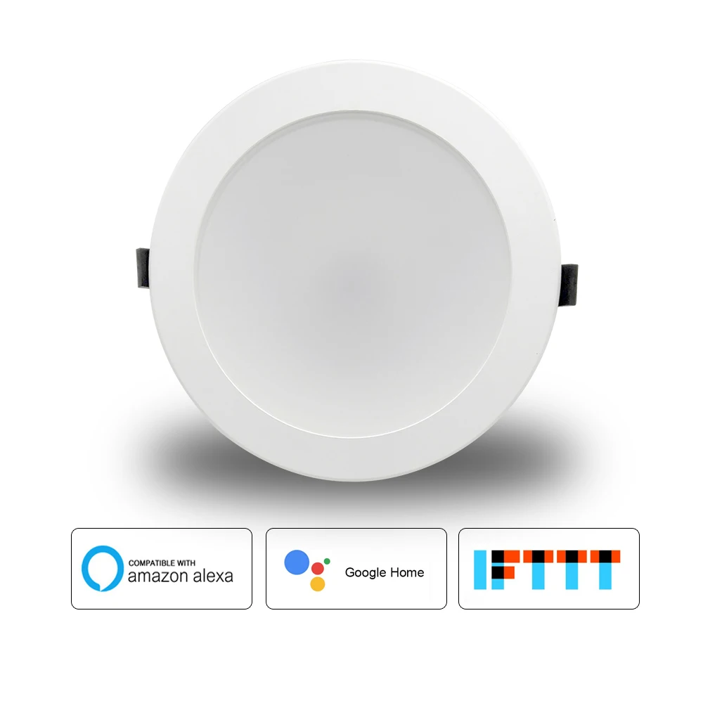 

2018 Home Automation WiFi Bulb Led 6 inch Downlight 10w Voice Control by Alexa Echo Dot Spot Show Google Home Assistant IFTTT