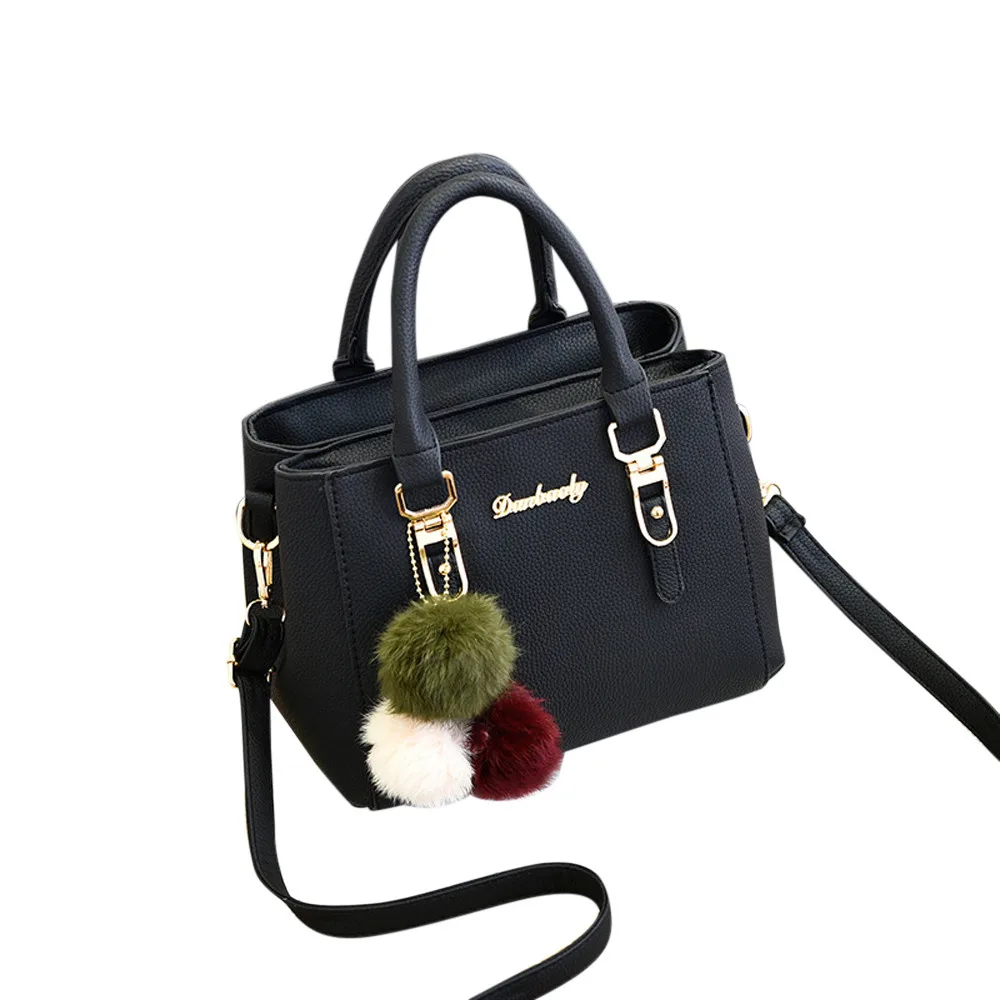Женская кожаная сумка, сумка-мессенджер, сумка на плечо, вместительные сумки на плечо из искусственной кожи на молнии, вместительные сумки# S - Цвет: Черный